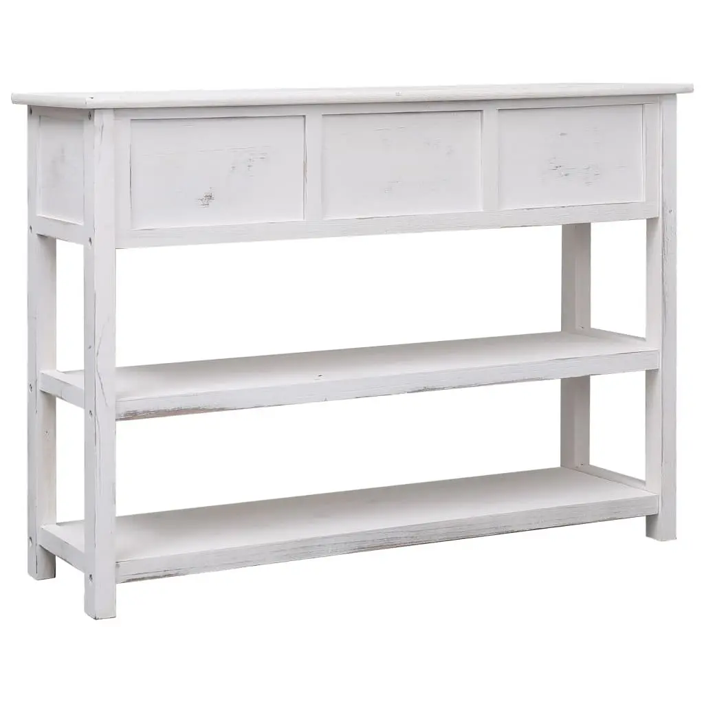 Wooden Sideboard White Storage Cabinet 3 Drawers 2 Shelves