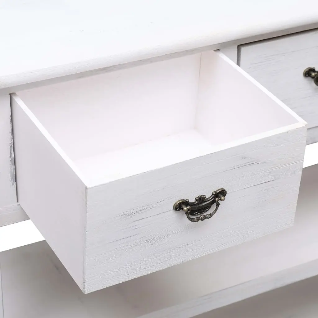 Wooden Sideboard White Storage Cabinet 3 Drawers 2 Shelves