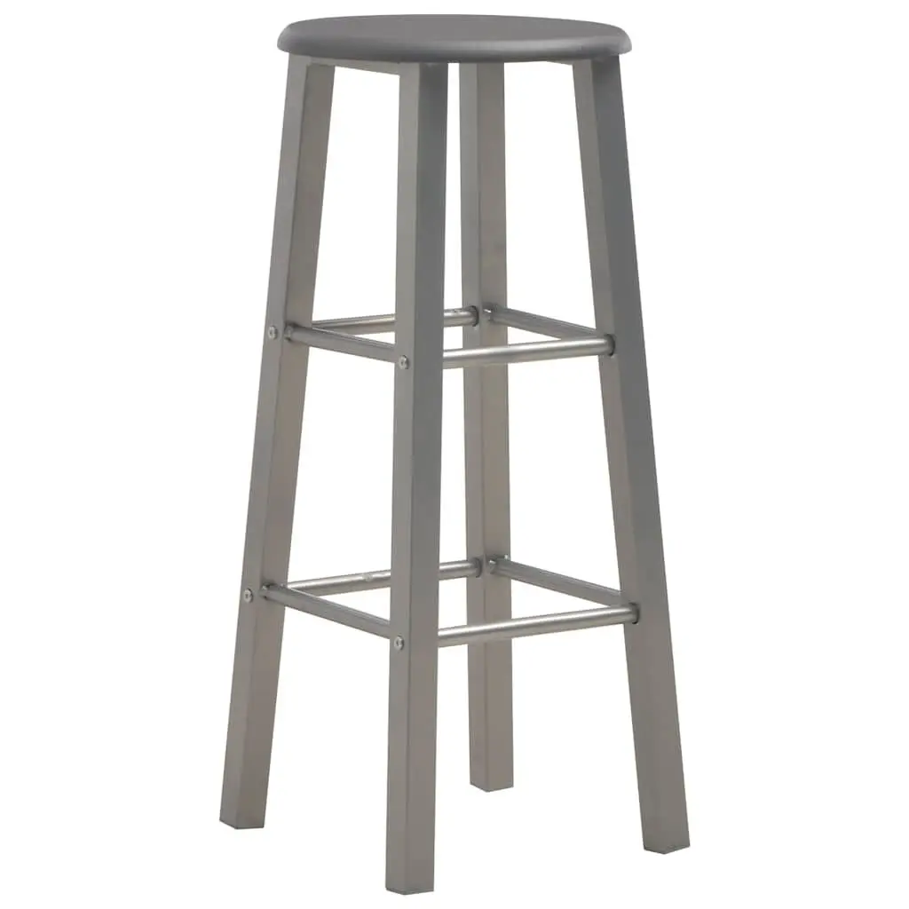 Bar Stools Anthracite Contemporary Seating with Footrests Set of 2