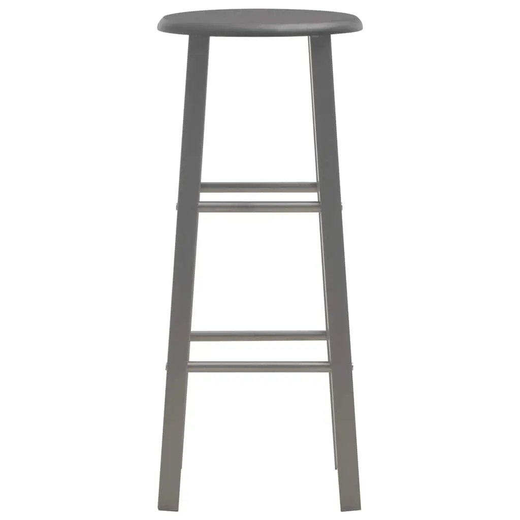 Bar Stools Anthracite Contemporary Seating with Footrests Set of 2