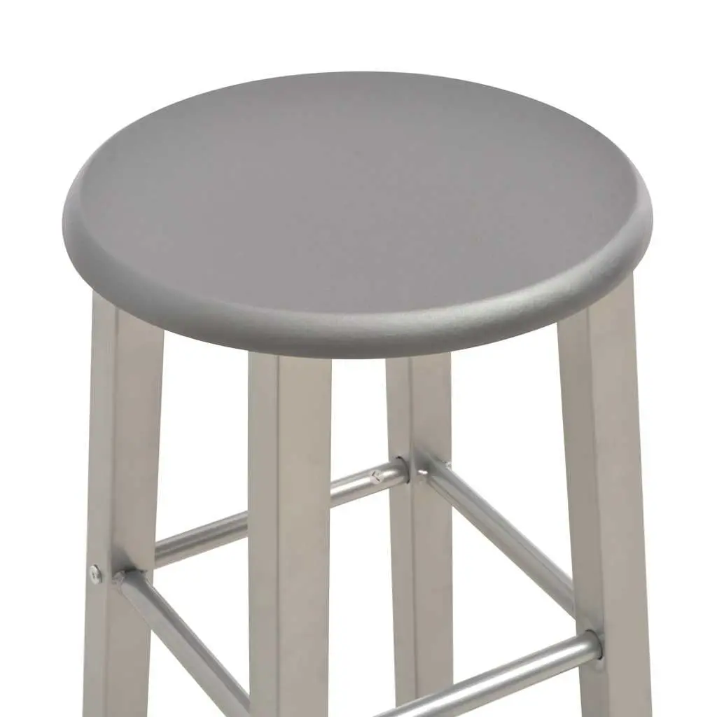 Bar Stools Anthracite Contemporary Seating with Footrests Set of 2