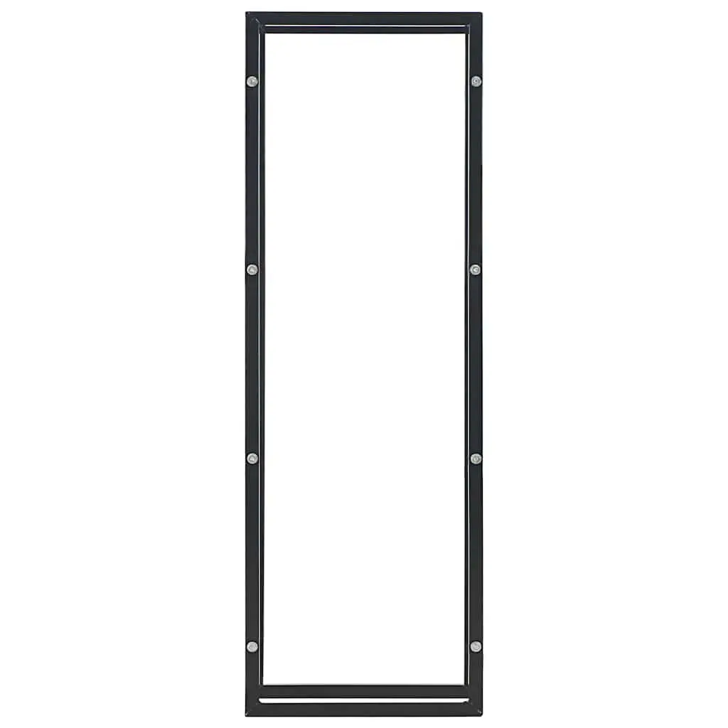 Firewood Rack Heavy Duty Steel Log Holder Black Rectangular Storage 50 x 20 x 150 cm
