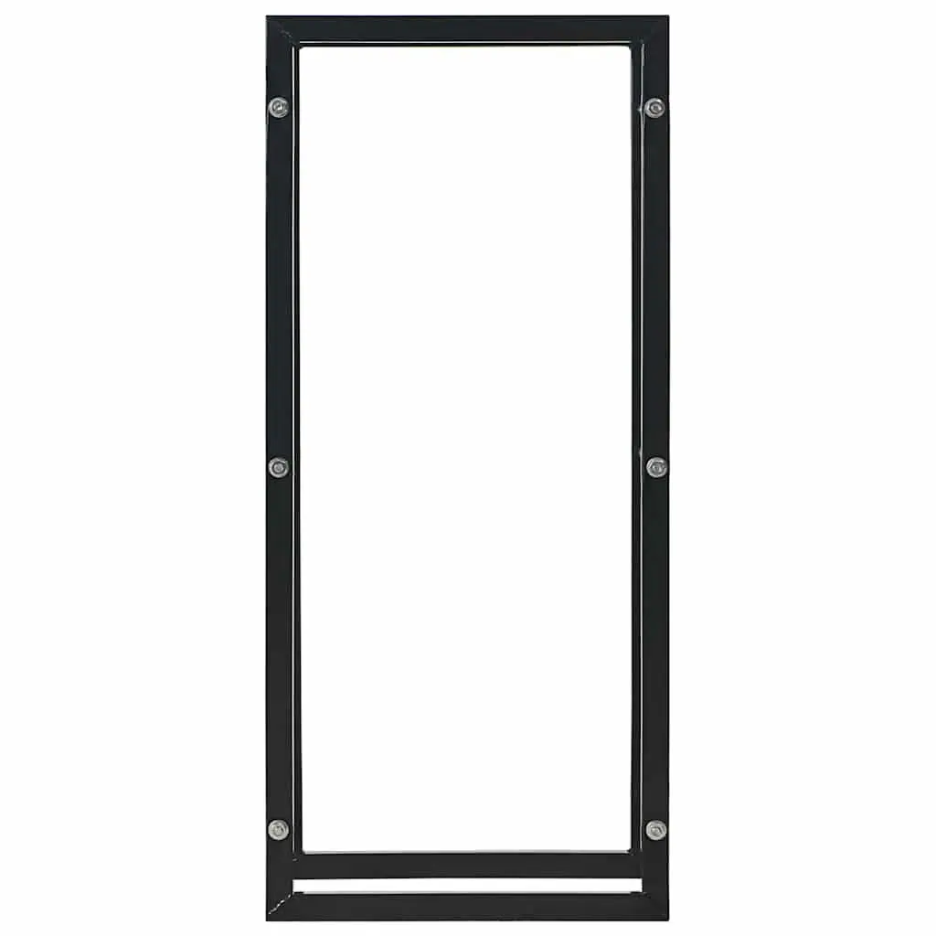 Firewood Rack Heavy-Duty Steel Black Log Storage Holder 44 x 20 x 100 cm