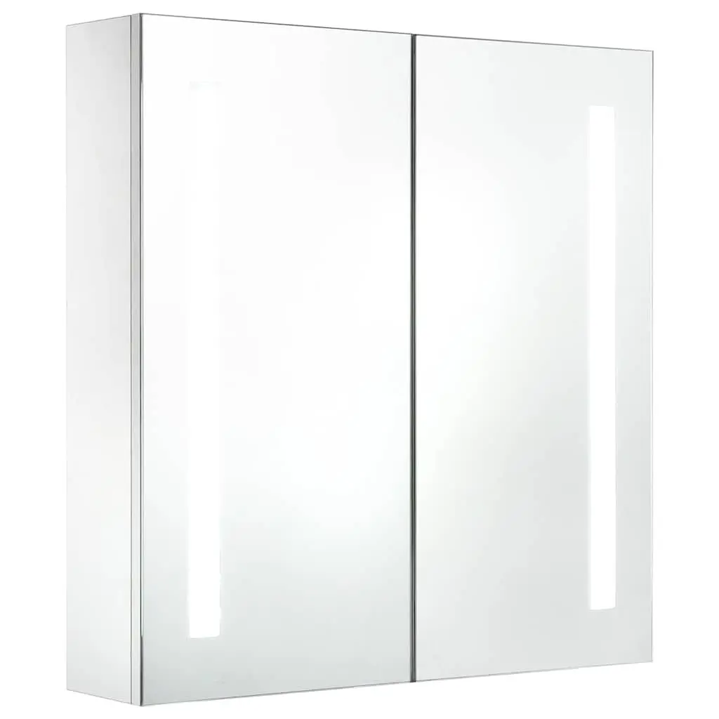 LED Bathroom Mirror Cabinet Wall Mounted 60x14x62cm White