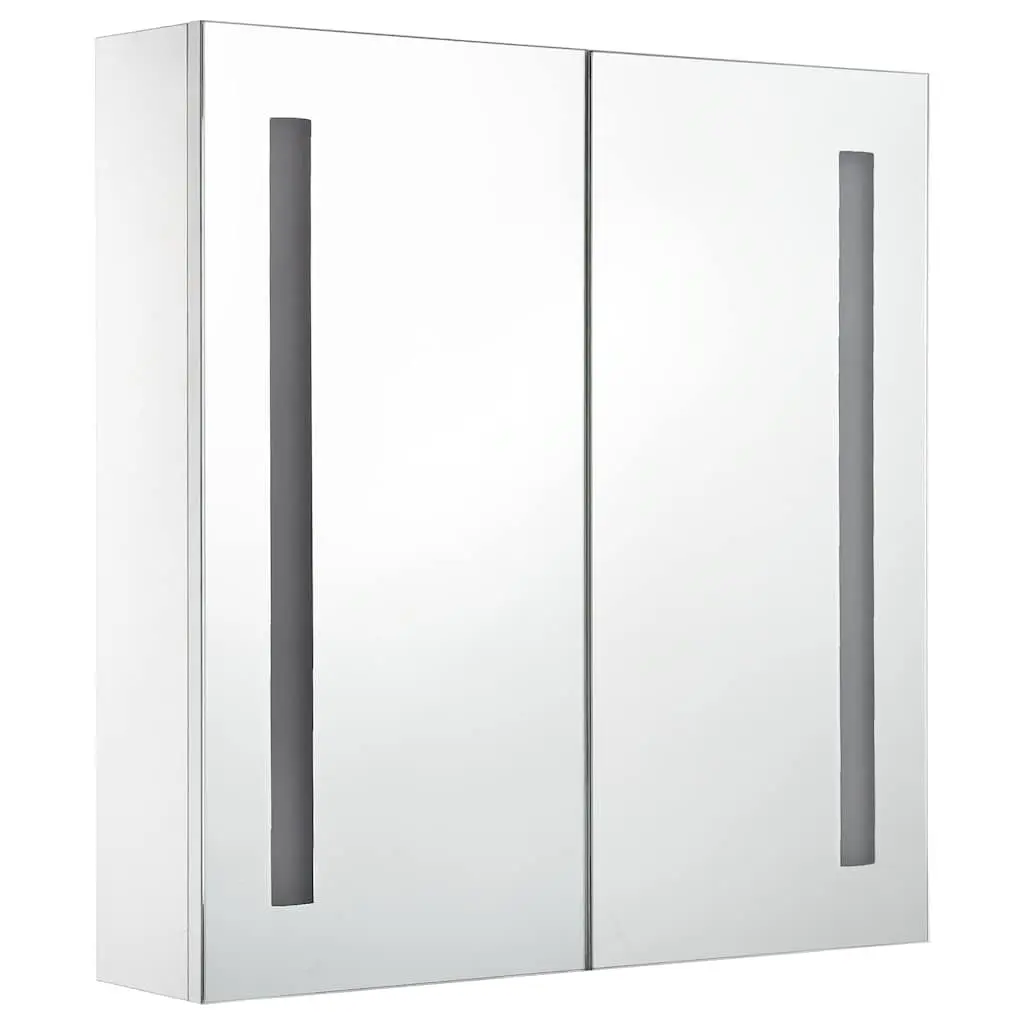 LED Bathroom Mirror Cabinet Wall Mounted 60x14x62cm White