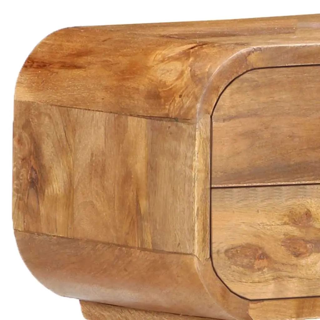 Bedside Cabinet Solid Wood 2 Drawer 43x30x58cm Brown