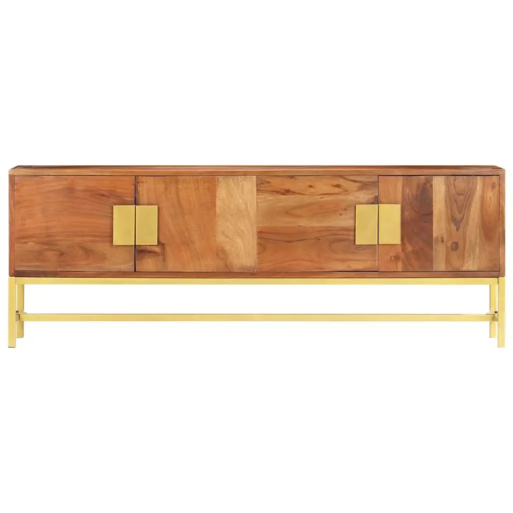 TV Cabinet Rustic Solid Acacia Wood 140x30x50 cm Brown Living Room Storage Unit