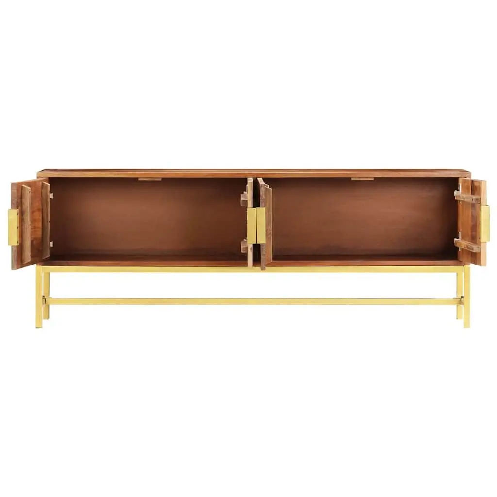TV Cabinet Rustic Solid Acacia Wood 140x30x50 cm Brown Living Room Storage Unit