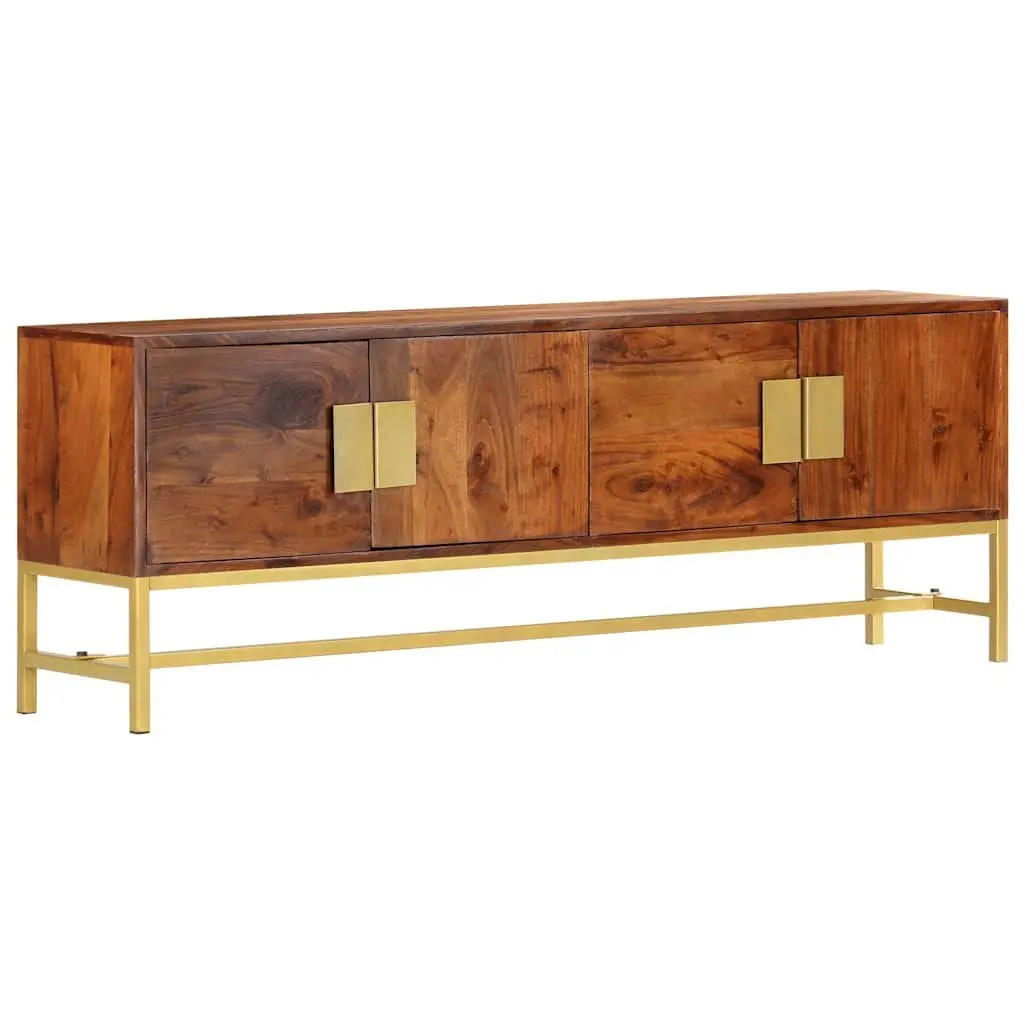 TV Cabinet Rustic Solid Acacia Wood 140x30x50 cm Brown Living Room Storage Unit