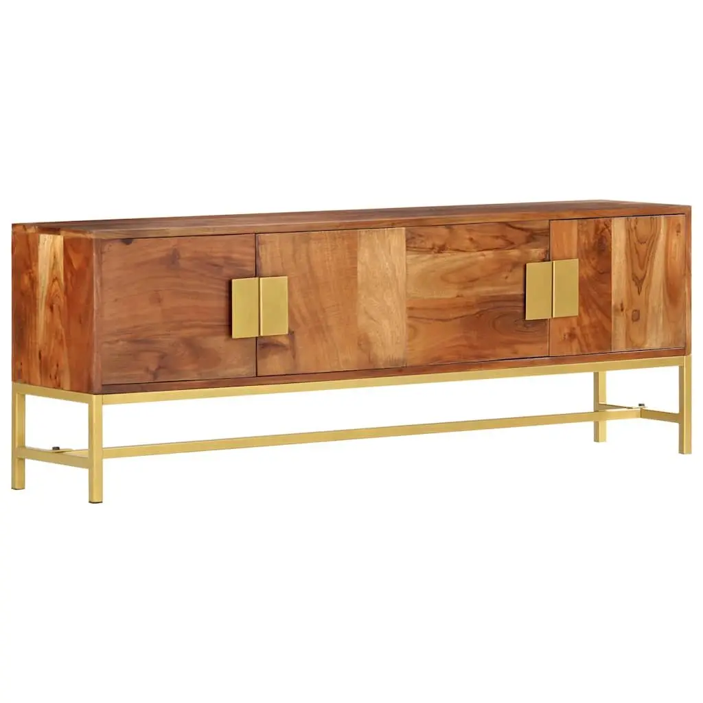 TV Cabinet Rustic Solid Acacia Wood 140x30x50 cm Brown Living Room Storage Unit