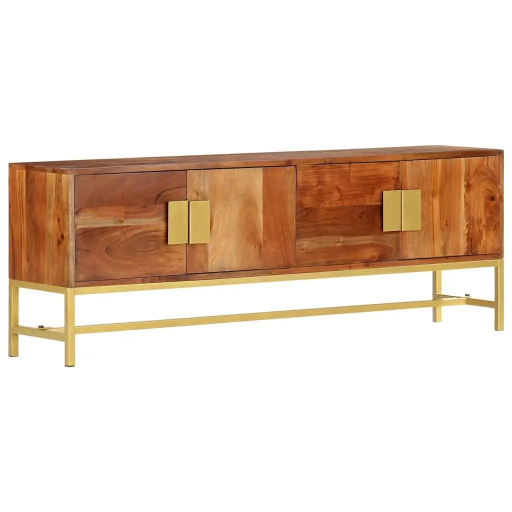 TV Cabinet Rustic Solid Acacia Wood 140x30x50 cm Brown Living Room Storage Unit