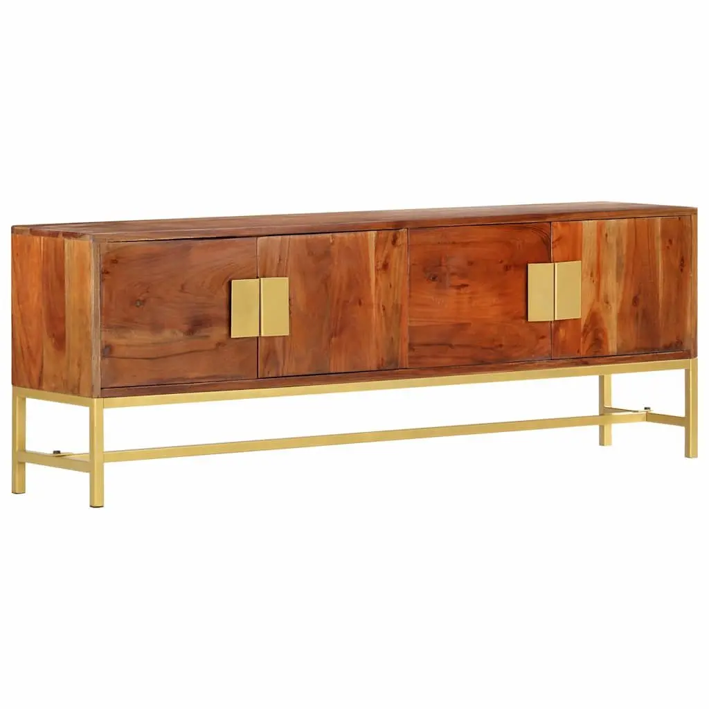 TV Cabinet Rustic Solid Acacia Wood 140x30x50 cm Brown Living Room Storage Unit