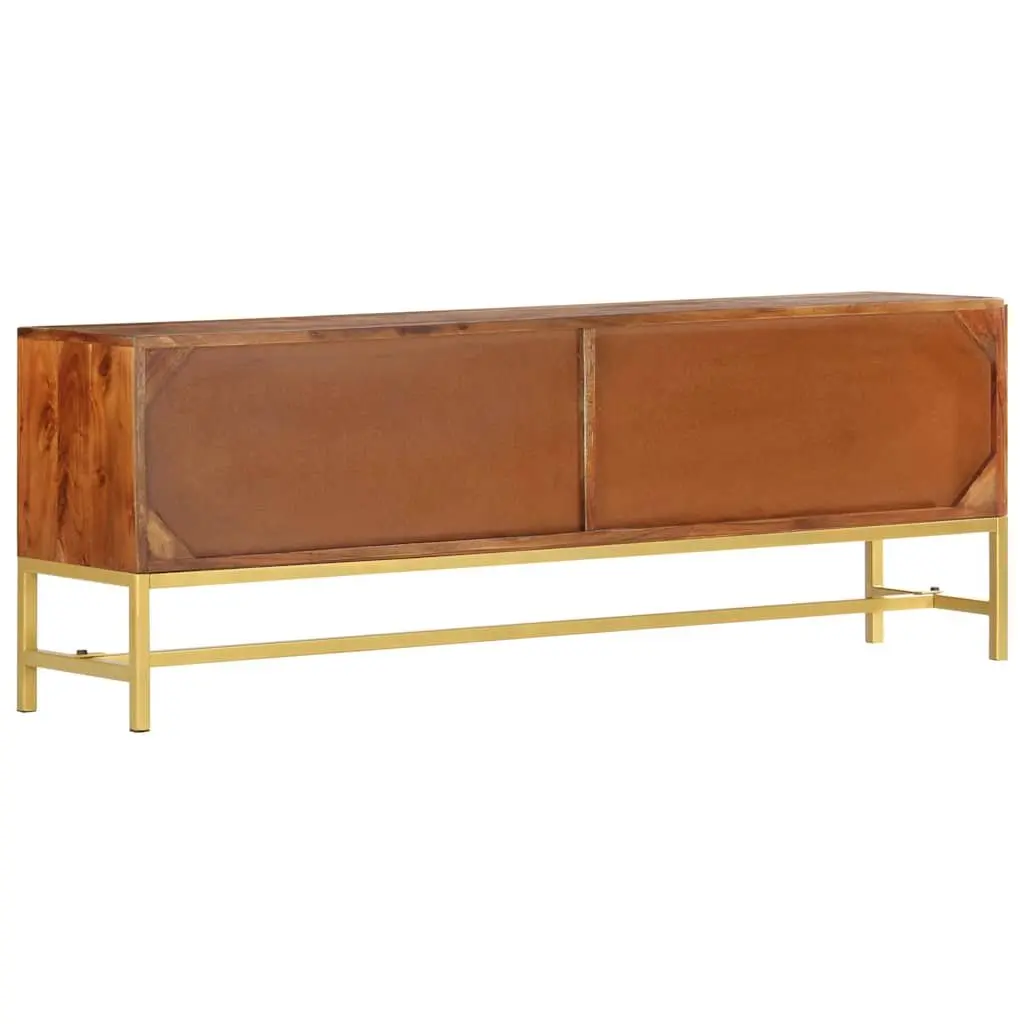 TV Cabinet Rustic Solid Acacia Wood 140x30x50 cm Brown Living Room Storage Unit
