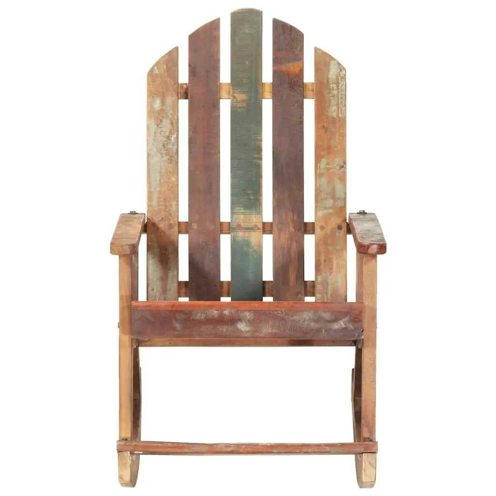 Reclaimed Wood Rocking Chair Vintage Inspired Outdoor Garden Relaxation Furniture