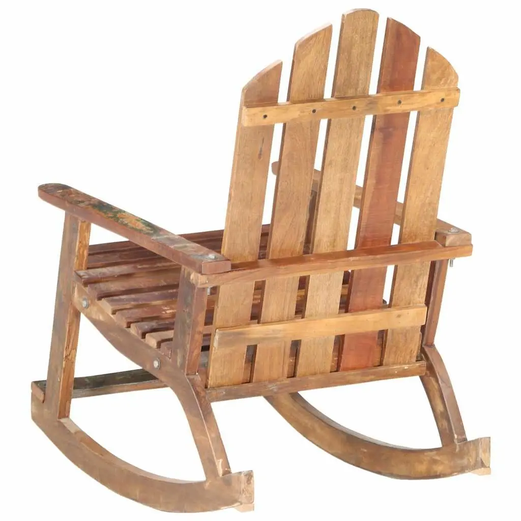 Reclaimed Wood Rocking Chair Vintage Inspired Outdoor Garden Relaxation Furniture