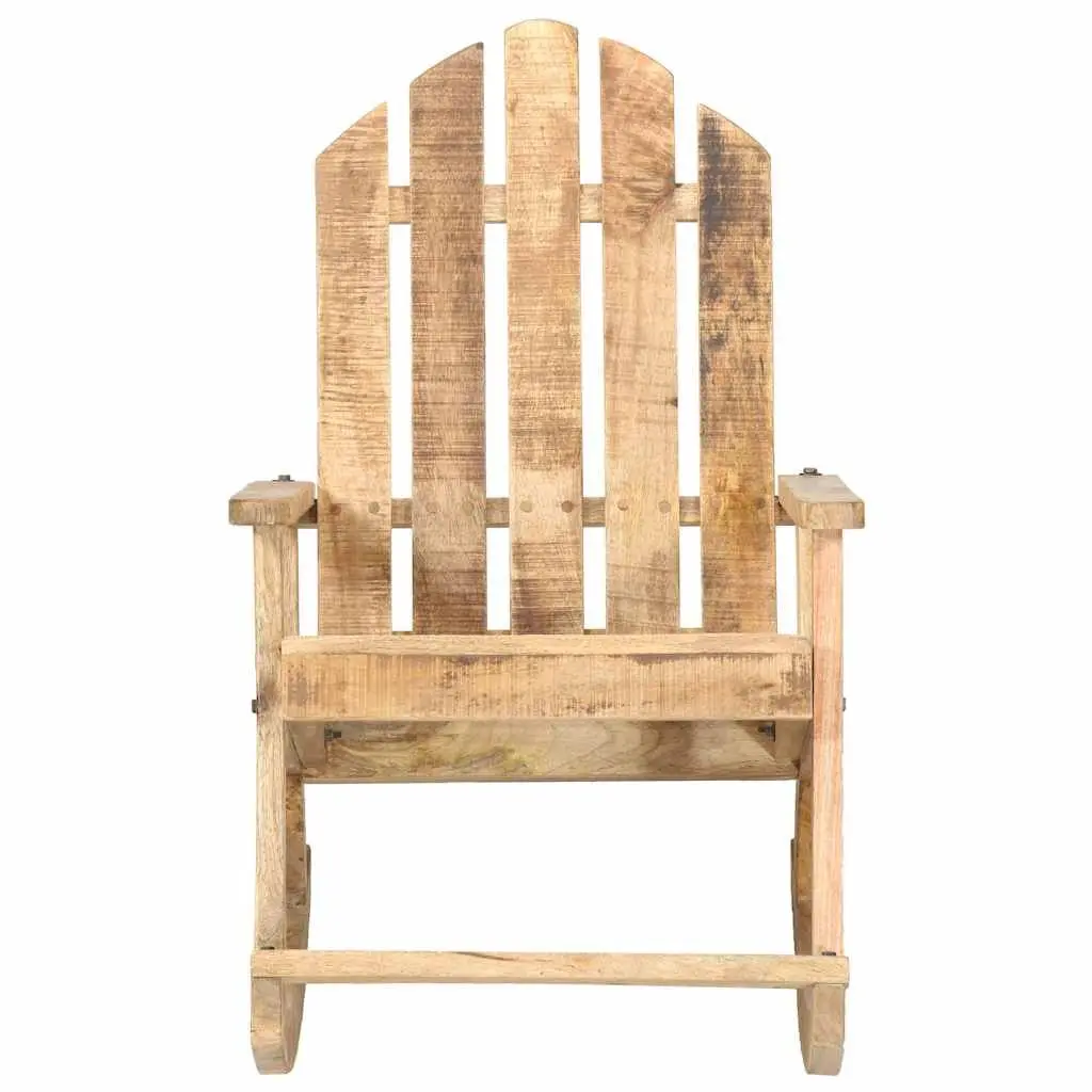 Garden Rocking Chair Solid Mango Wood Outdoor Swing Seat Brown