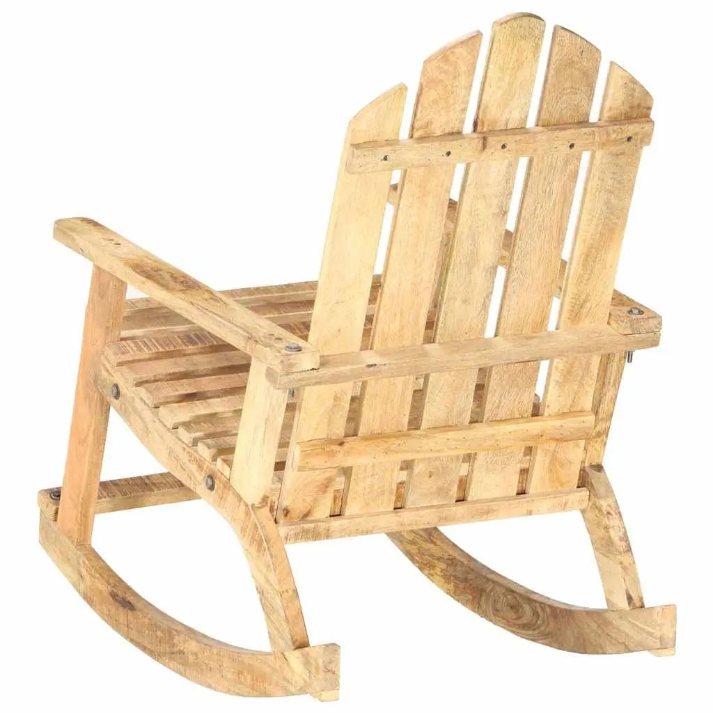 Garden Rocking Chair Solid Mango Wood Outdoor Swing Seat Brown