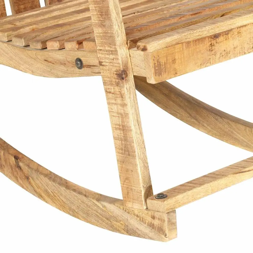 Garden Rocking Chair Solid Mango Wood Outdoor Swing Seat Brown
