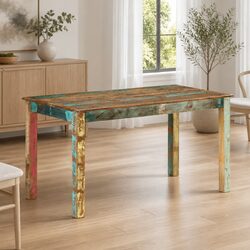 Friendly and Functional Dining Table Crafted from Reclaimed Wood