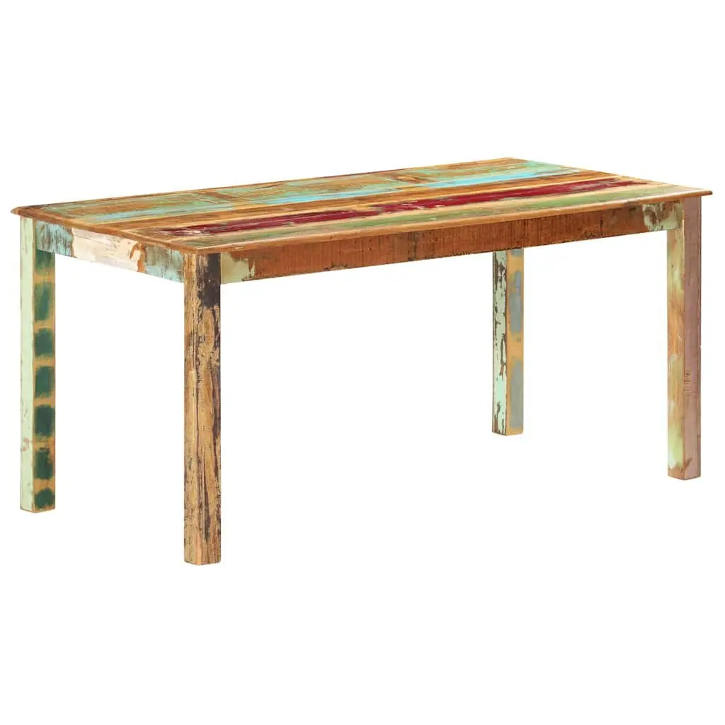 Dining Table Solid Reclaimed Wood 160x80x76 cm Kitchen Room Furniture