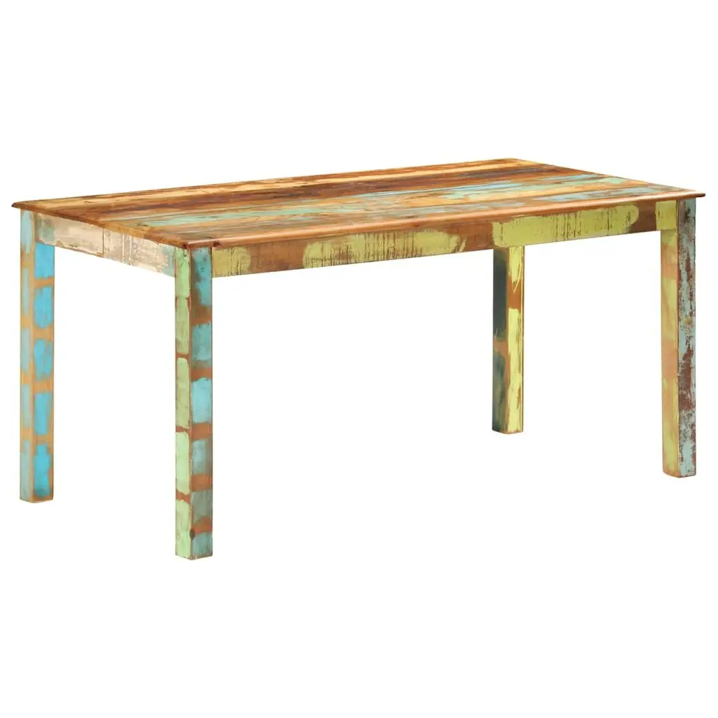 Dining Table Solid Reclaimed Wood 160x80x76 cm Kitchen Room Furniture