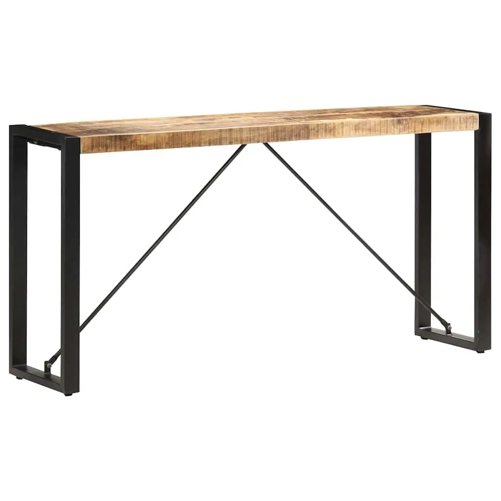 End Table Console 150x35x76cm Solid Mango Wood Industrial Steel Legs Hall