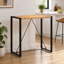 Bar Table 110x60x110cm Solid Mango Wood Kitchen Dining Industrial Retro Style