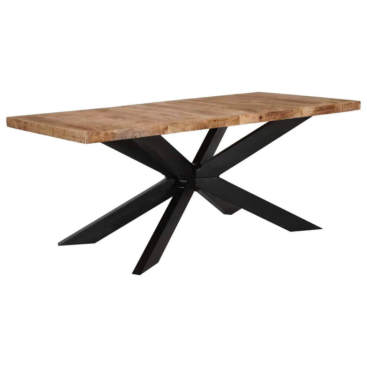 Dining Table Industrial Style Solid Rough Mango Wood 180x90x76cm