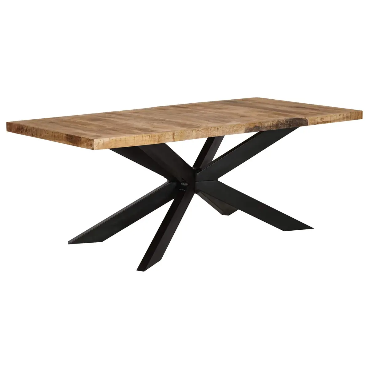 Dining Table Industrial Style Solid Rough Mango Wood 180x90x76cm