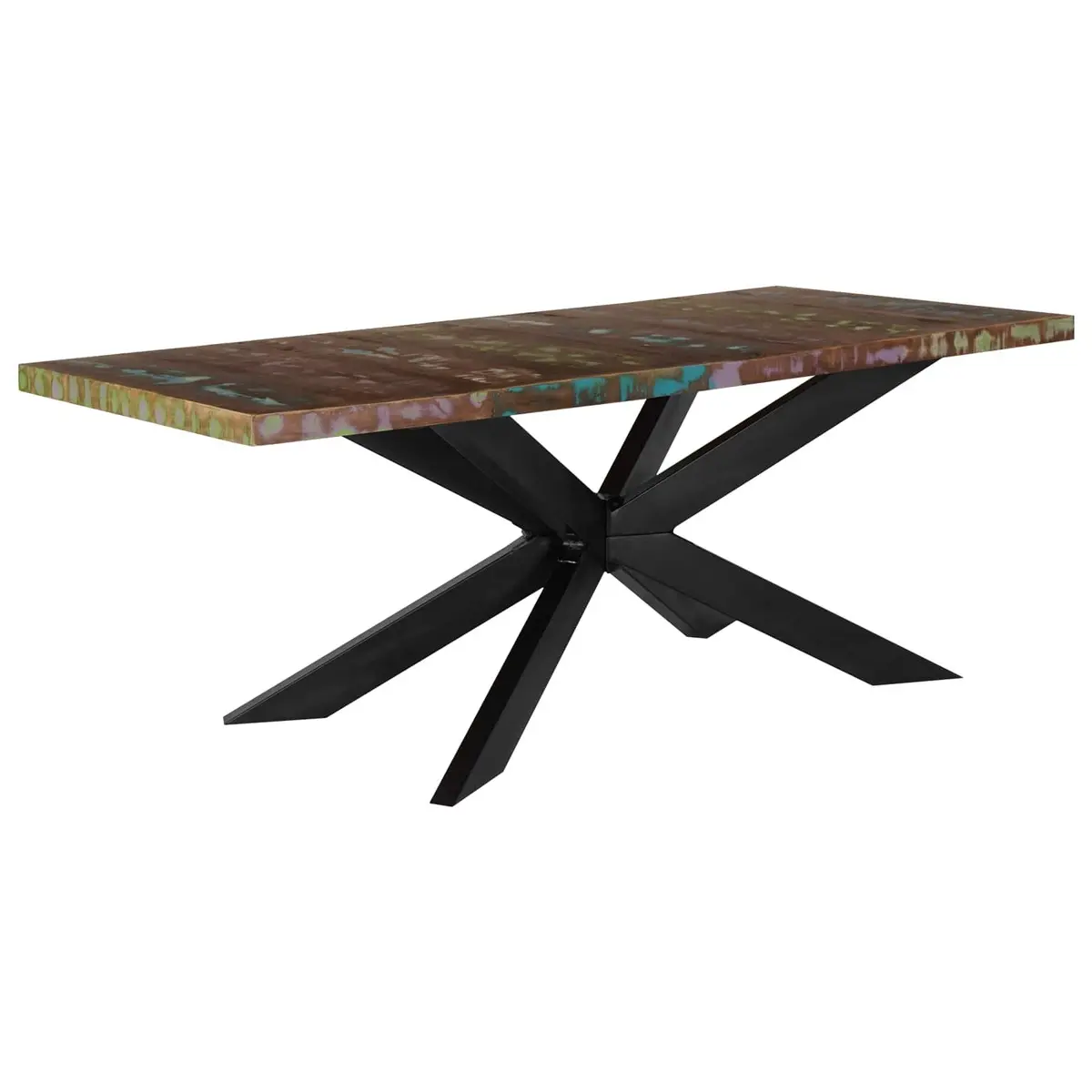Dining Table 180x90x76 cm Solid Reclaimed Wood Industrial Design Kitchen
