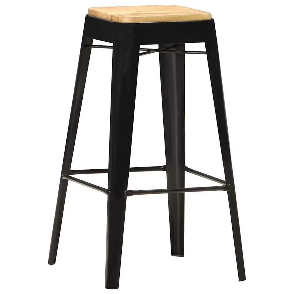 4-Piece Black Bar Stool Set