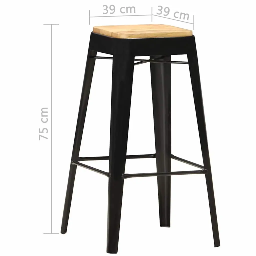 4-Piece Black Bar Stool Set