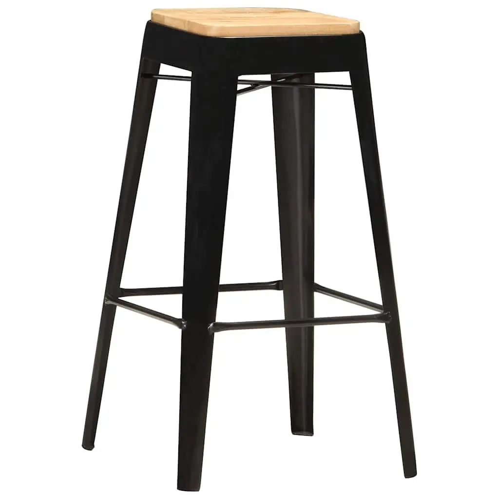 4-Piece Black Bar Stool Set