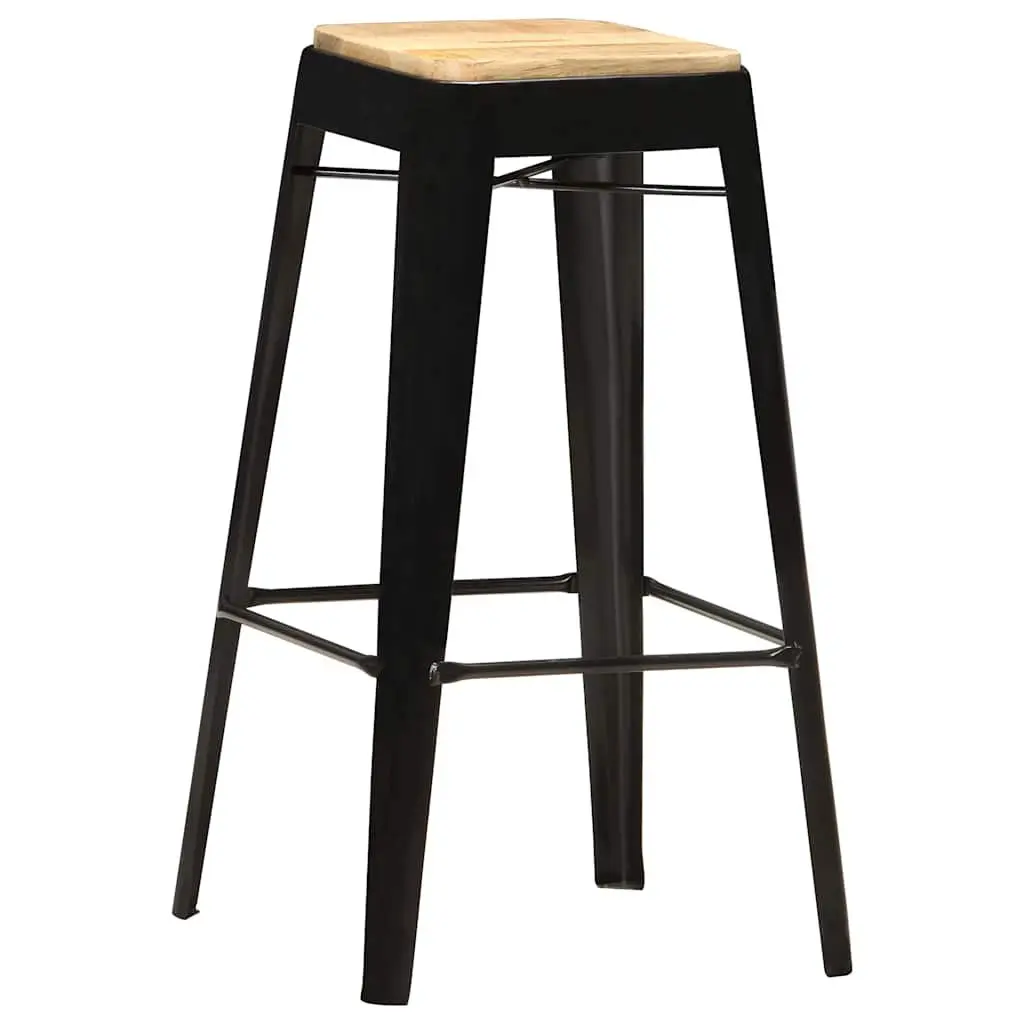 4-Piece Black Bar Stool Set
