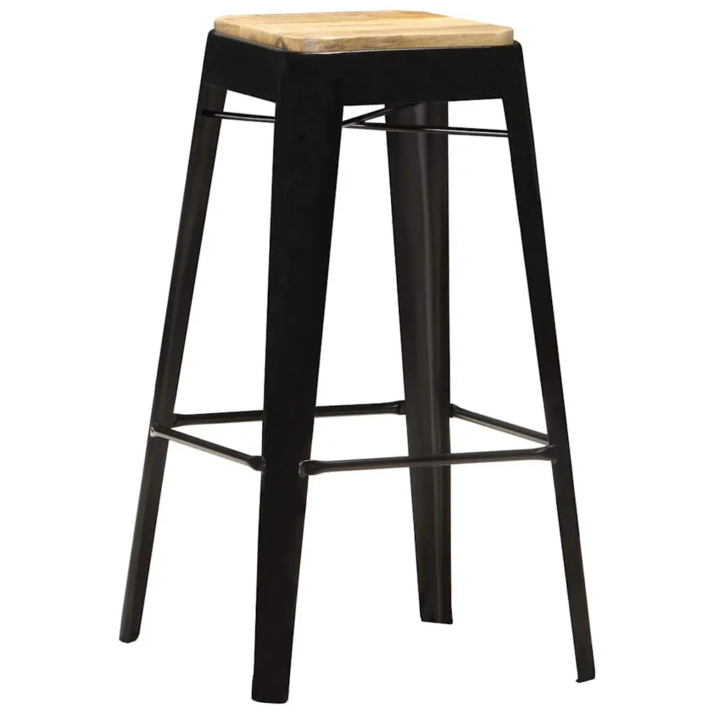 4-Piece Black Bar Stool Set
