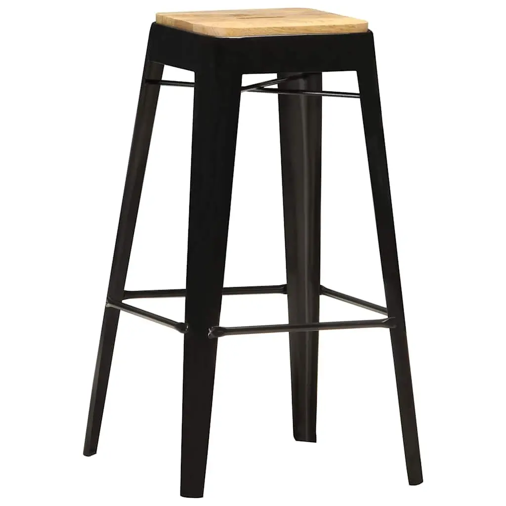 4-Piece Black Bar Stool Set