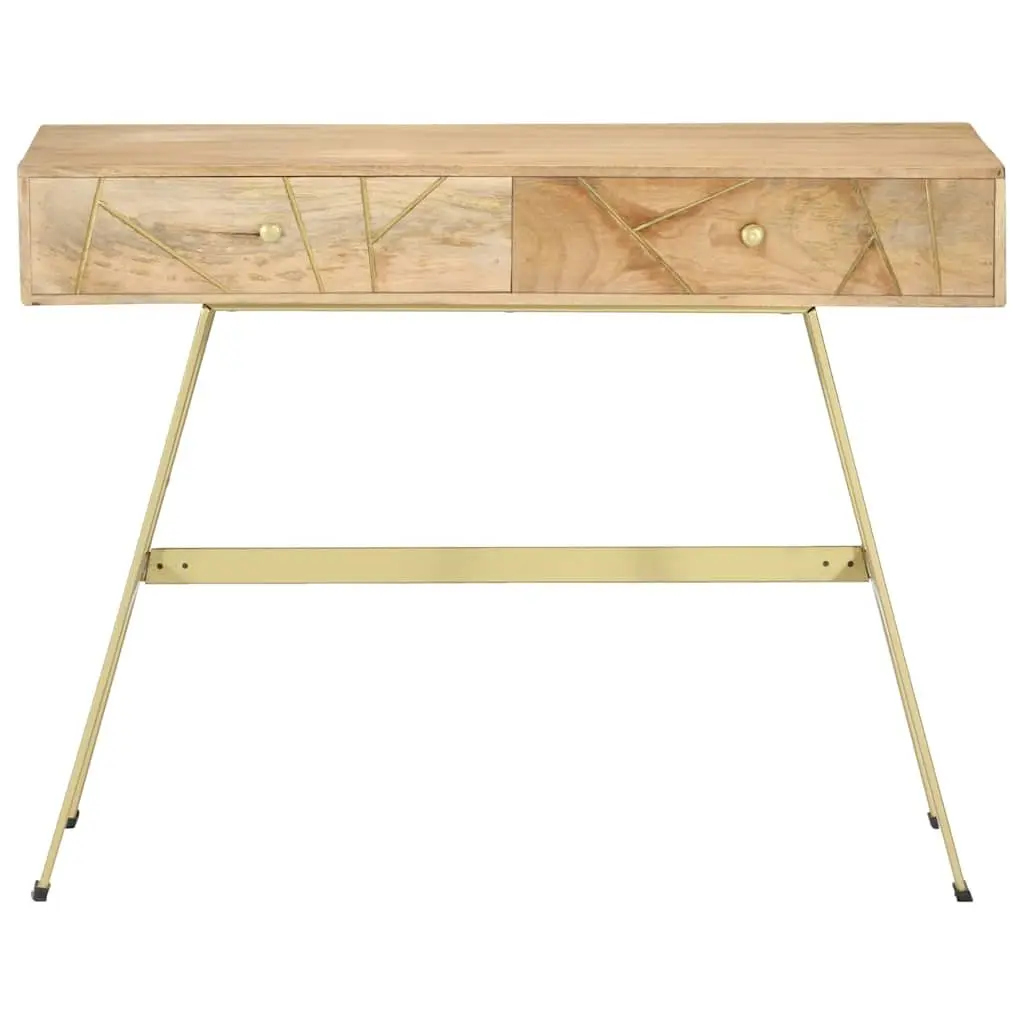Writing Desk Solid Mango Wood Industrial Style 100x55x75cm