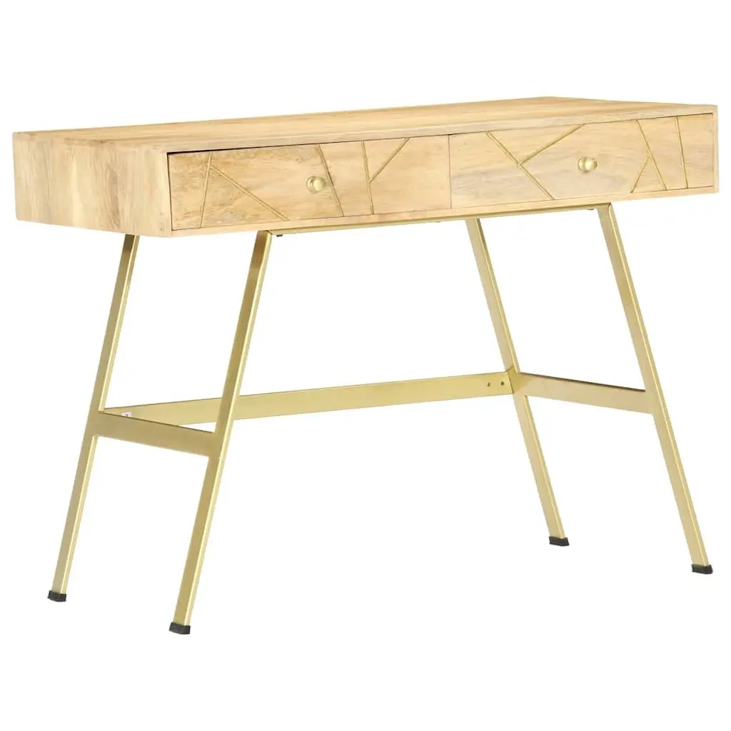 Writing Desk Solid Mango Wood Industrial Style 100x55x75cm