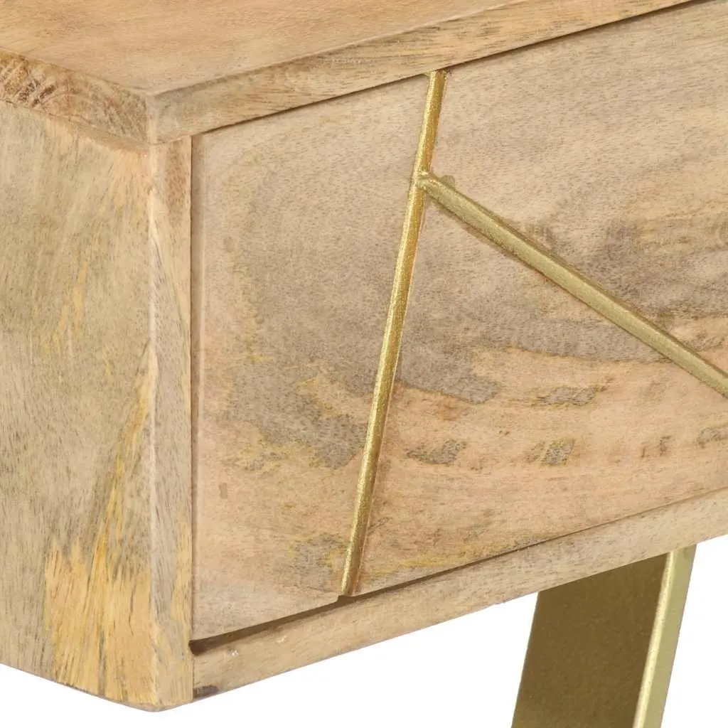 Writing Desk Solid Mango Wood Industrial Style 100x55x75cm