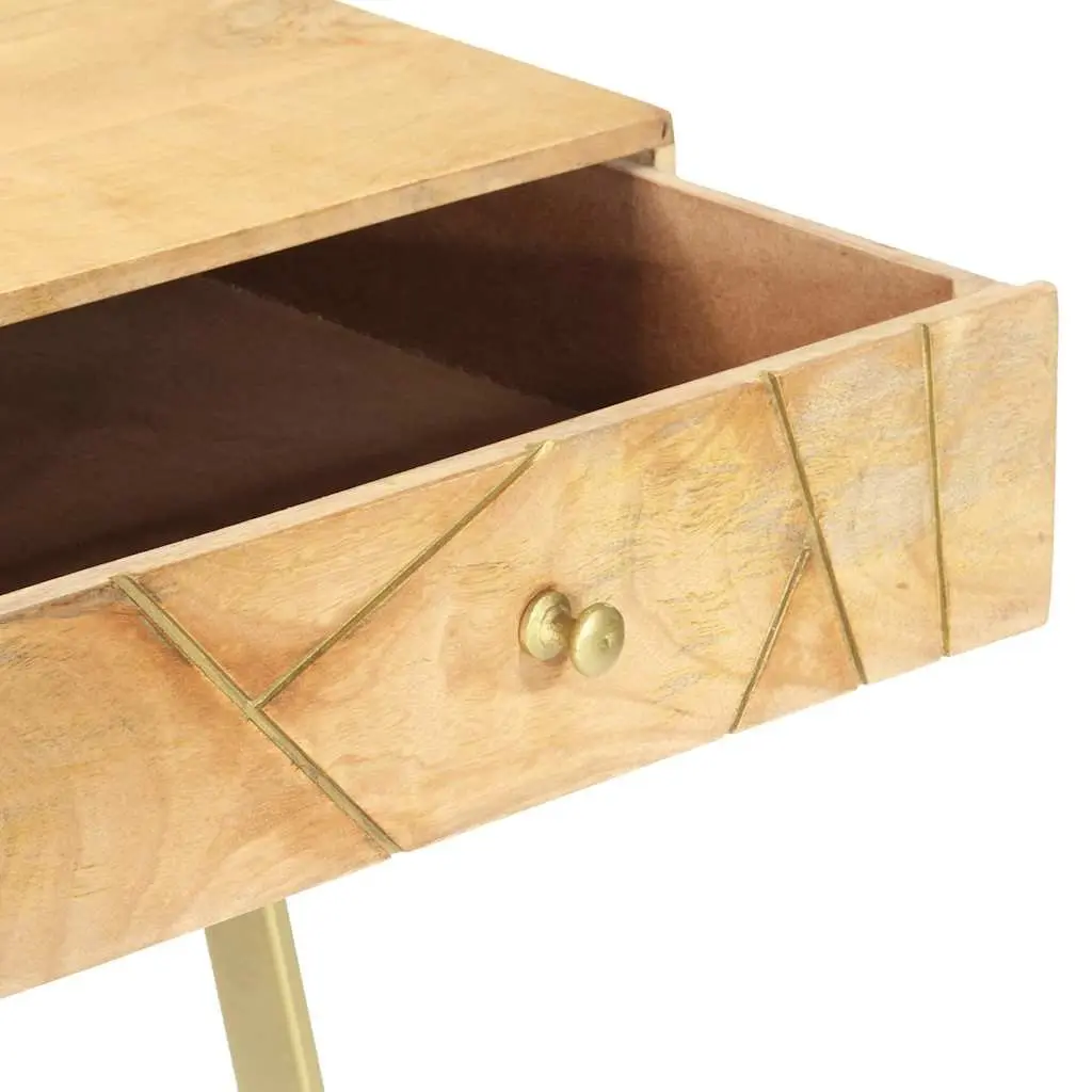 Writing Desk Solid Mango Wood Industrial Style 100x55x75cm