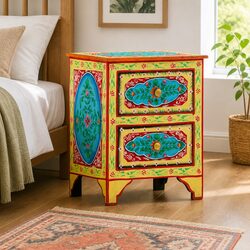 A Friendly Touch to Your Bedroom: Hand-Painted Nightstand