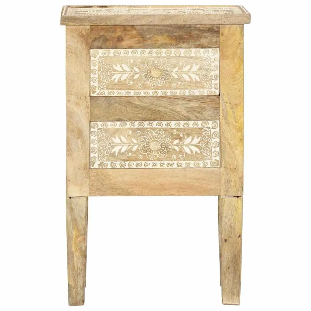 Bedside Cabinet Hand Painted Solid Mango Wood Vintage Style 40x30x60cm