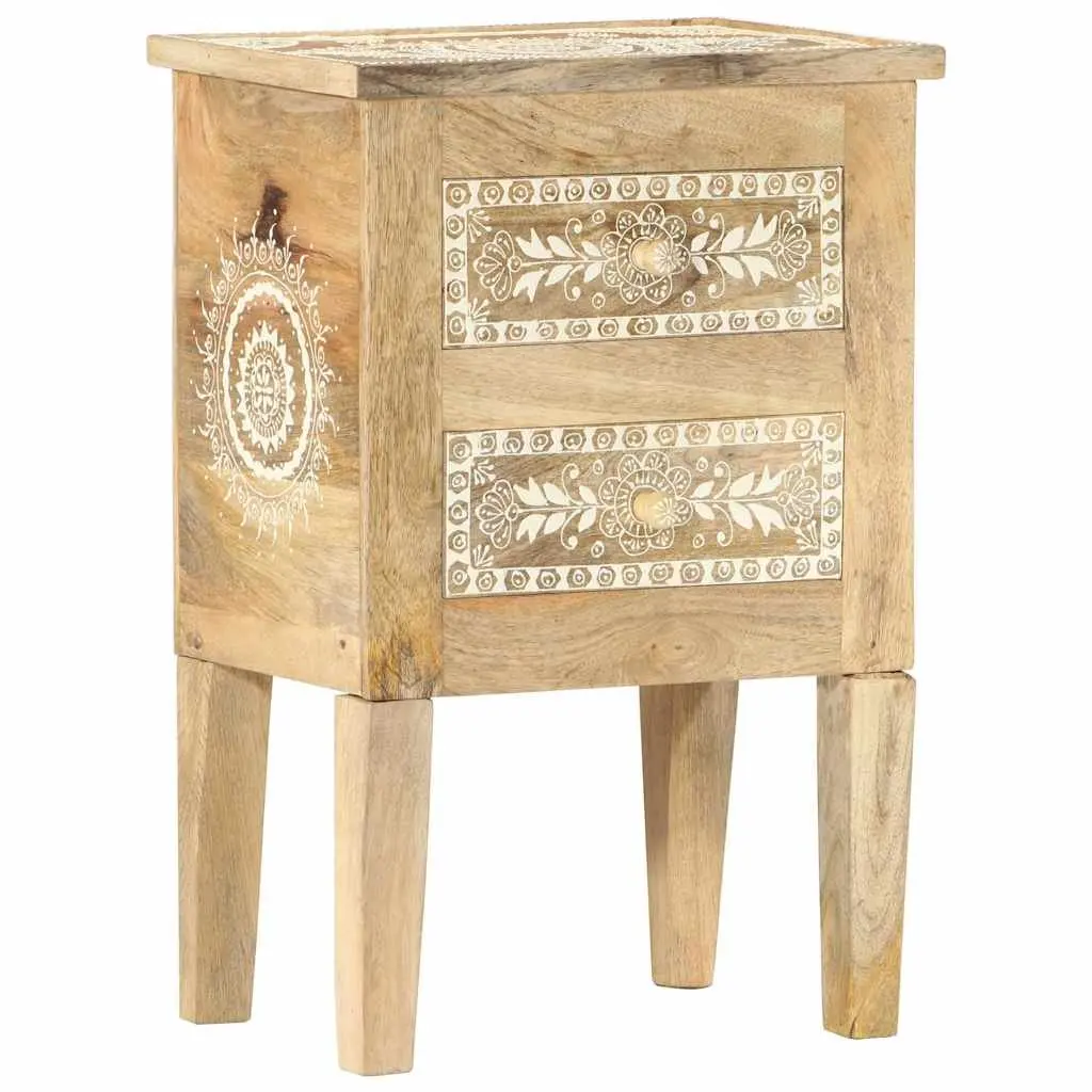 Bedside Cabinet Hand Painted Solid Mango Wood Vintage Style 40x30x60cm