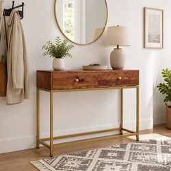 Friendly Wooden Console Table for Your Entryway