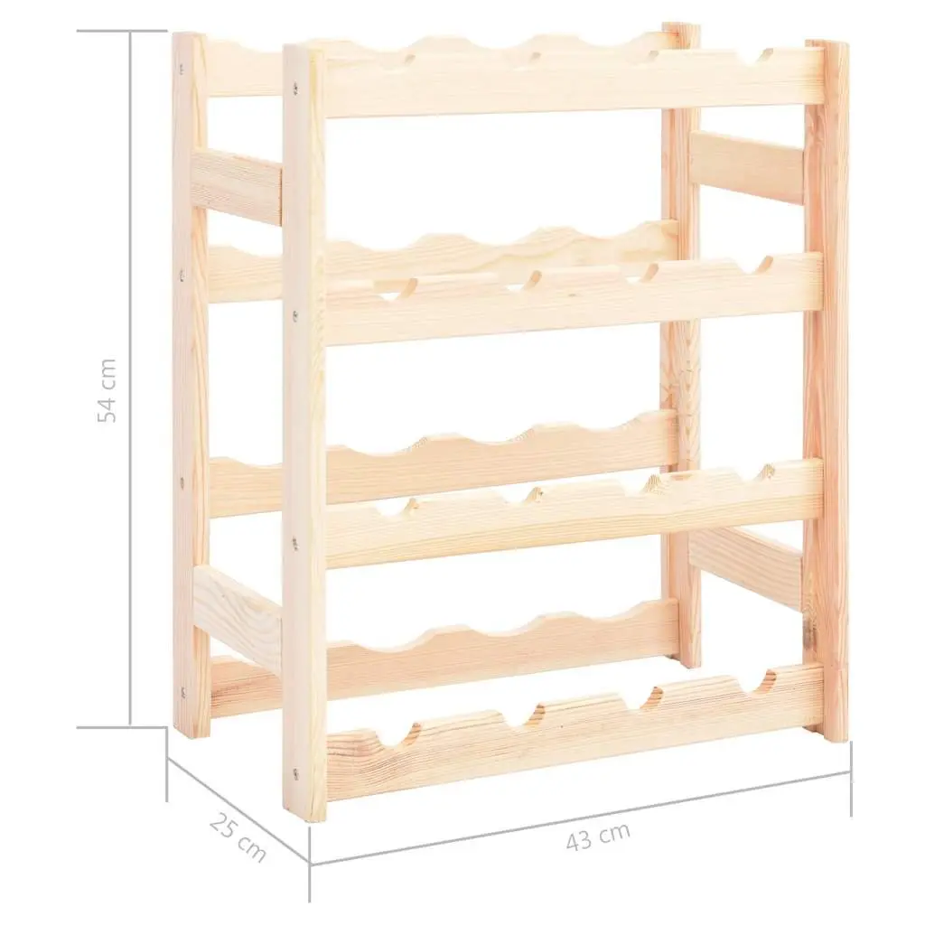 Wine Rack Solid Wood 16 Bottles Storage Display Holder