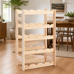 Wine Rack for 20 Bottles Solid Wood Storage Display Stand Holder