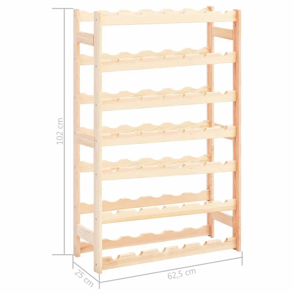 Wine Rack Solid Pinewood 42 Bottle Storage Display Cabinet