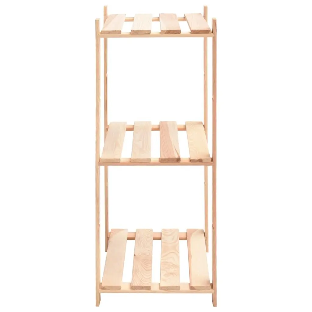 3-Tier Storage Rack 60x38x90 cm Solid Wood Shelving Unit Home Organization