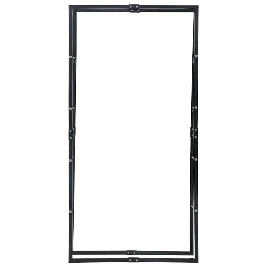 Firewood Rack Heavy-Duty Steel Tall Rectangular Black Log Holder