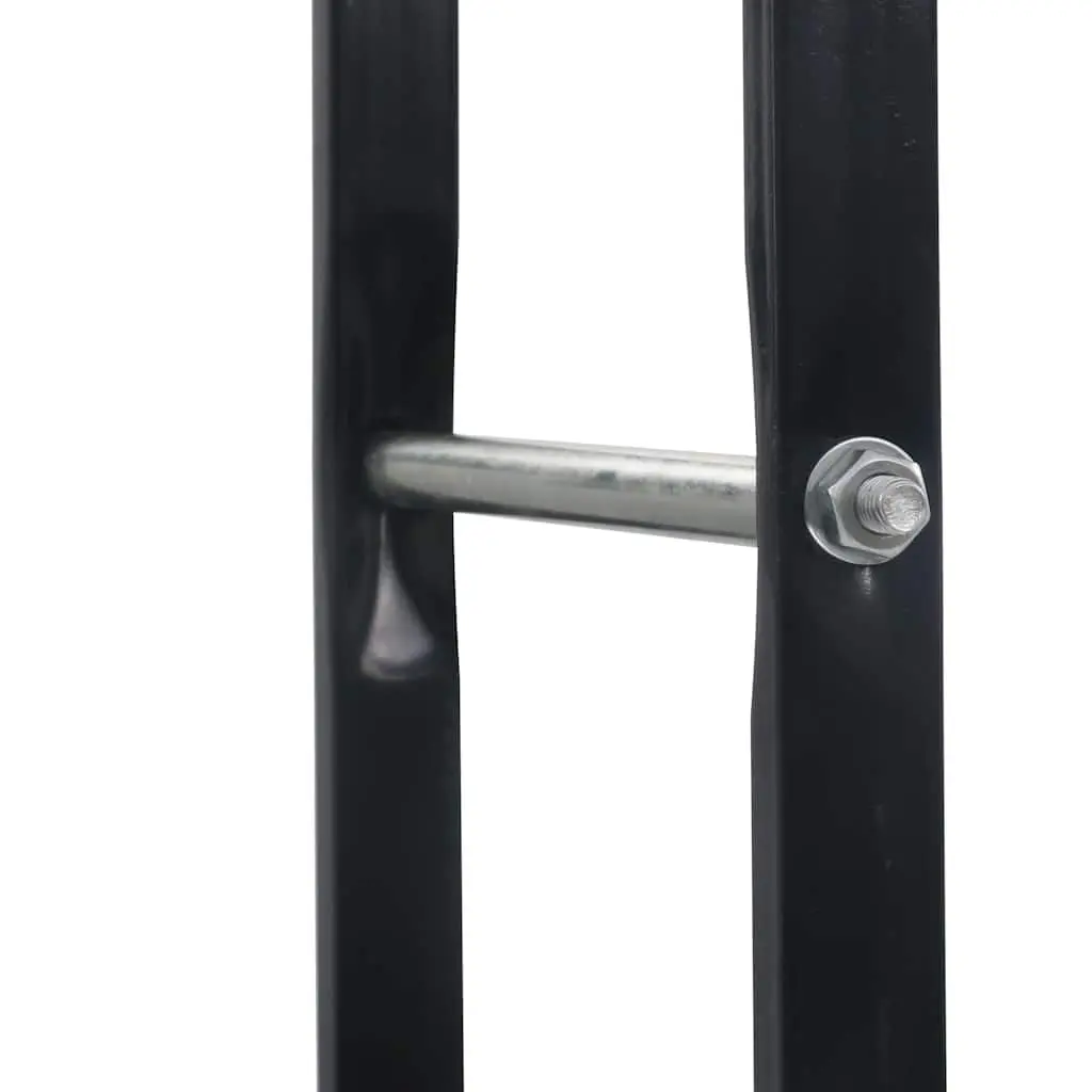 Firewood Rack Heavy-Duty Steel Tall Rectangular Black Log Holder